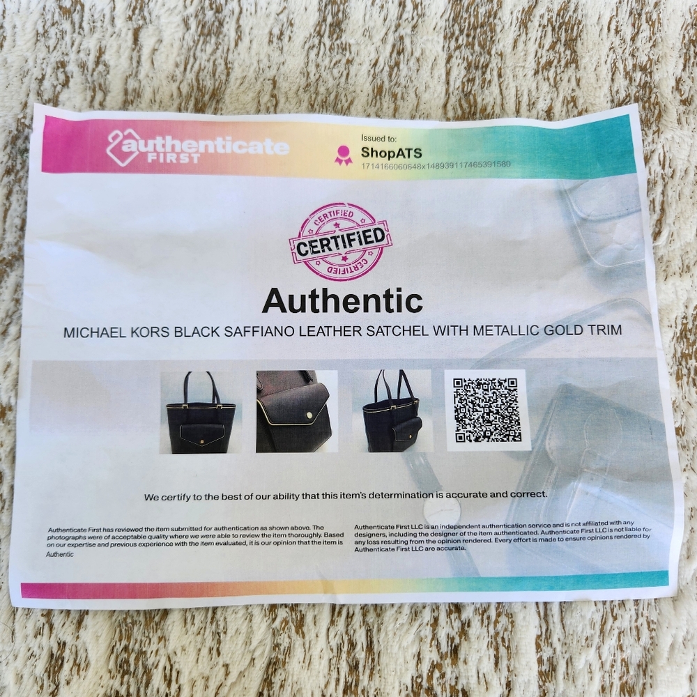 Michael Kors "Saffiano Frame" Jet Set Medium Tote Purse Black Leather Authentic - Picture 14 of 15